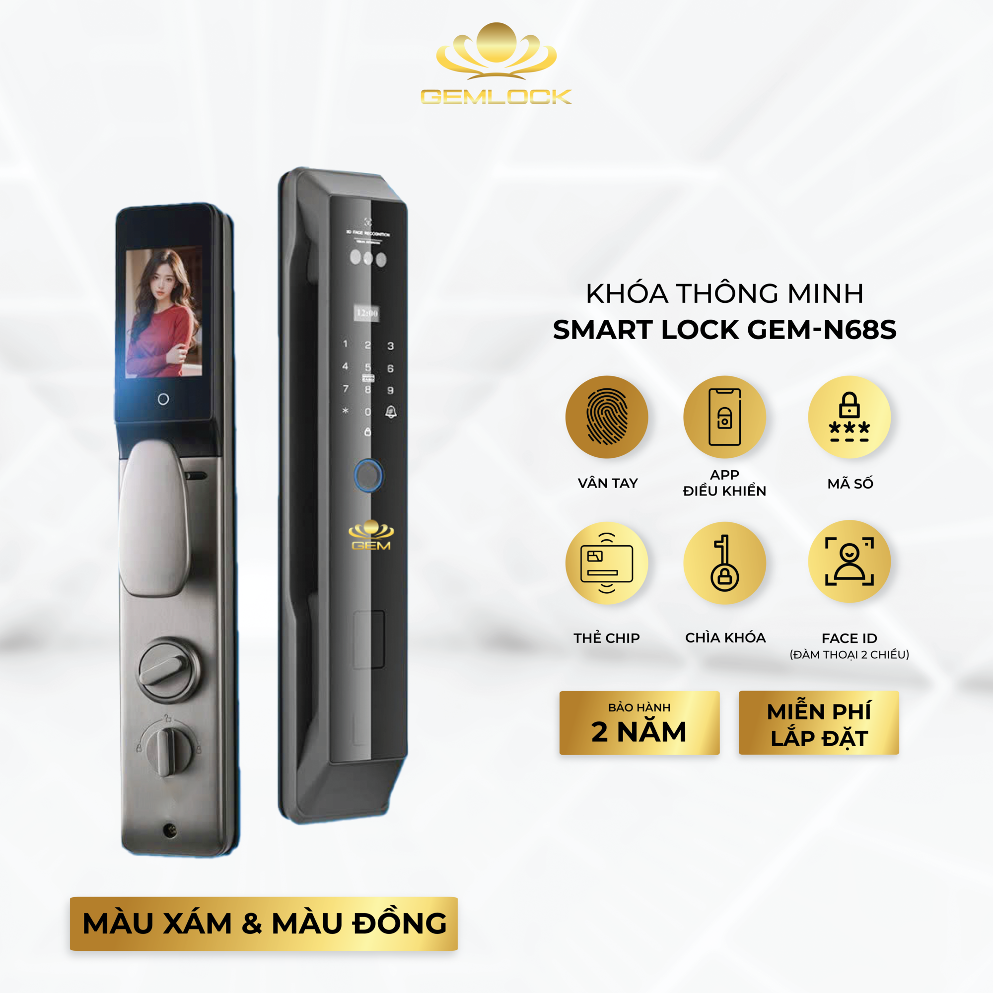 KHÓA THÔNG MINH SMART LOCK GEM-N68S